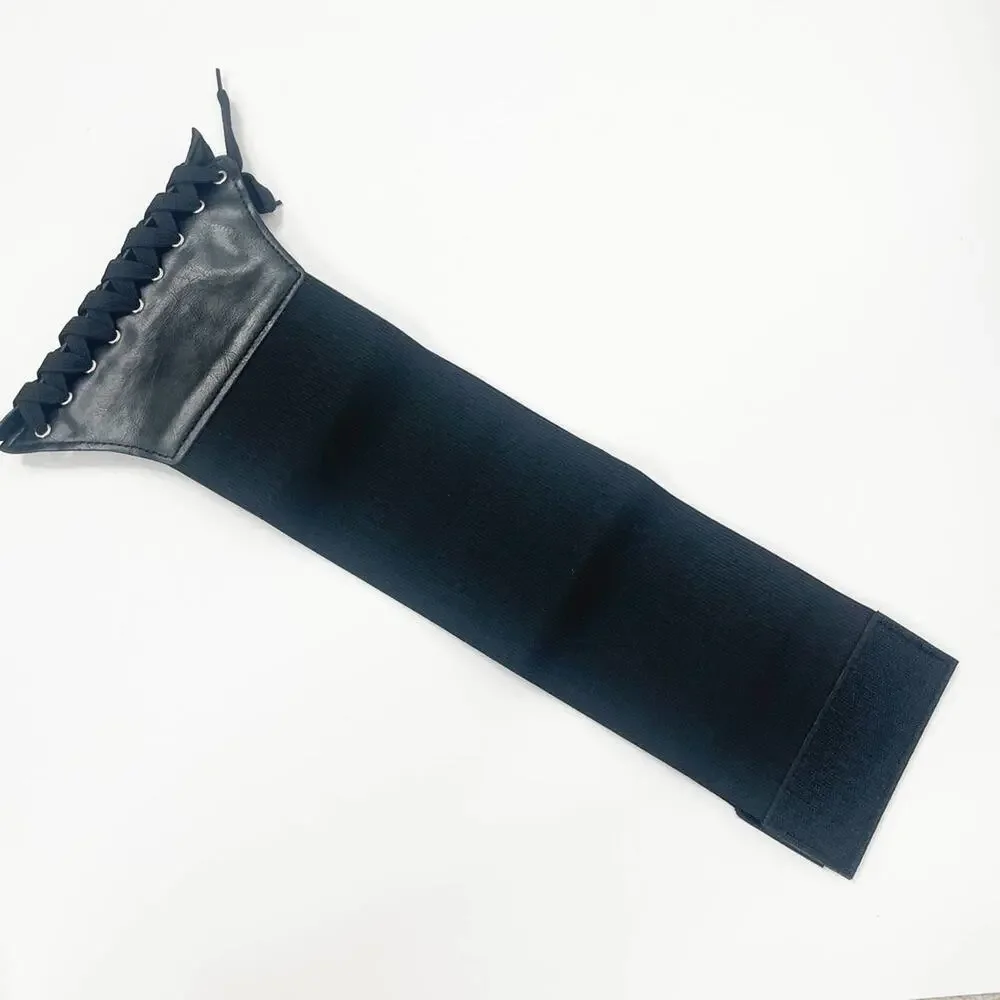 2/$30 NEW Faux Vegan Leather Lace Up Corset Belt Elastic Black (Up to Size L)